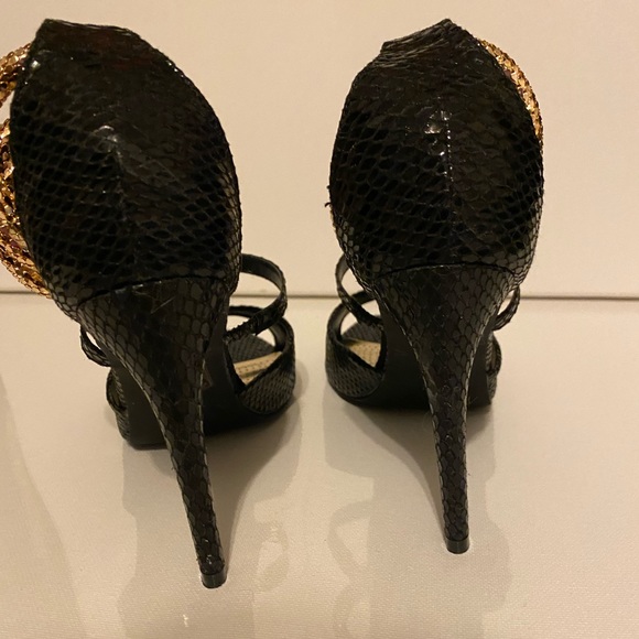 Azalea Wang Valorie Heels / Gold Snake - Picture 8 of 11